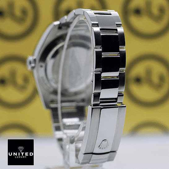 Rolex Milgauss Black 116400 Replica 1 Rolex Milgauss Black 116400 Oyster Replica Back Side Fold Clasp on the Rolex logo