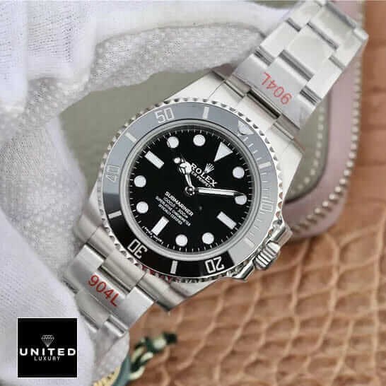 Rolex Submariner No Date 124060 Replica 2 Rolex Submariner Black Dial 904L Stainless Steel Replica on the hand