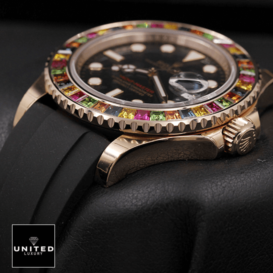 Rolex Perpetual Yacht-Master Gem-Set Bezel 116695 SATS Replica 1 Rolex Perpetual Yatch Master Gem Set 116695 Replica black background