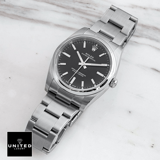 Rolex Oyster Perpetual Automatic Black Dial Ladies 114200 Replica 3 Rolex Oyster Perpetual 14200-0023 Replica white background