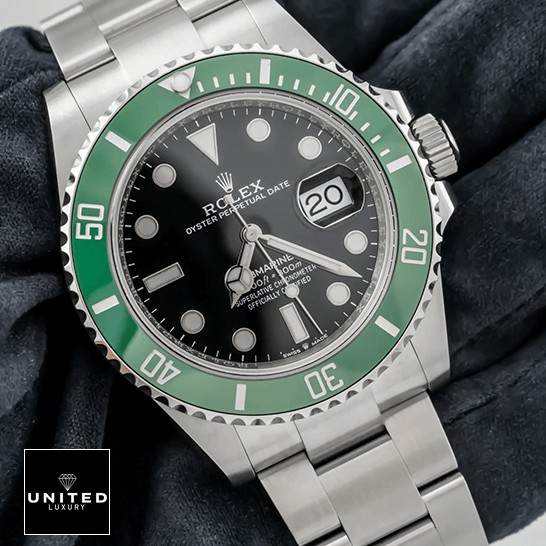 Rolex Submariner 126610LV Black Dial Replica 1 Rolex Submariner Date 126610LV Black Dial Replica on fabric